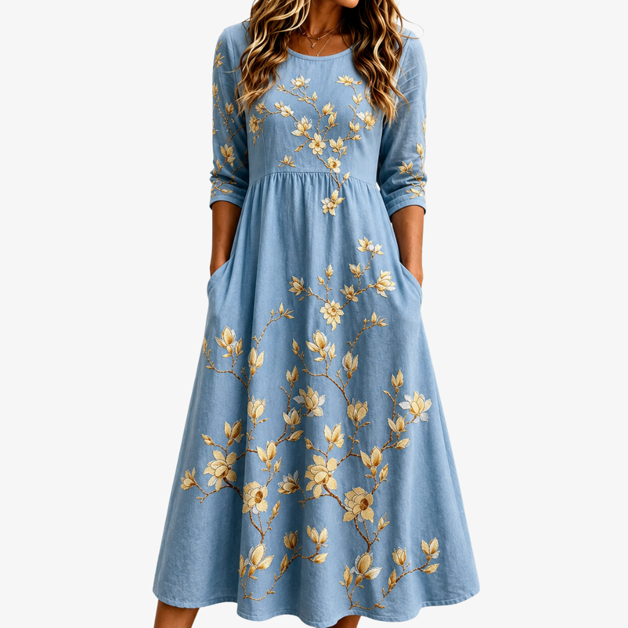 FREYA | BLUEBELL MEADOW POCKET MIDI DRESS