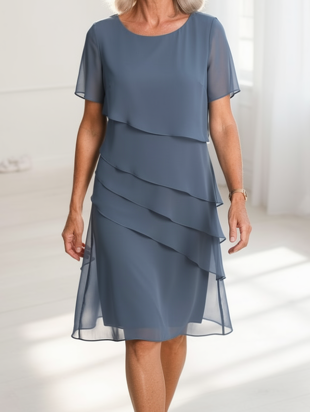LINDA | ELEGANT COMFORT RUFFLE DRESS