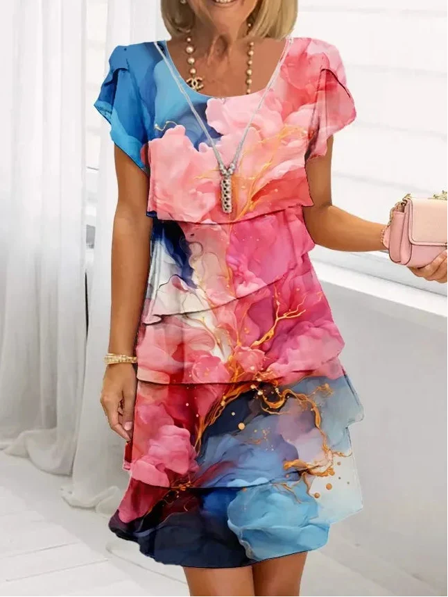 CAROLINE | ELEGANT COMFORT RUFFLE DRESS