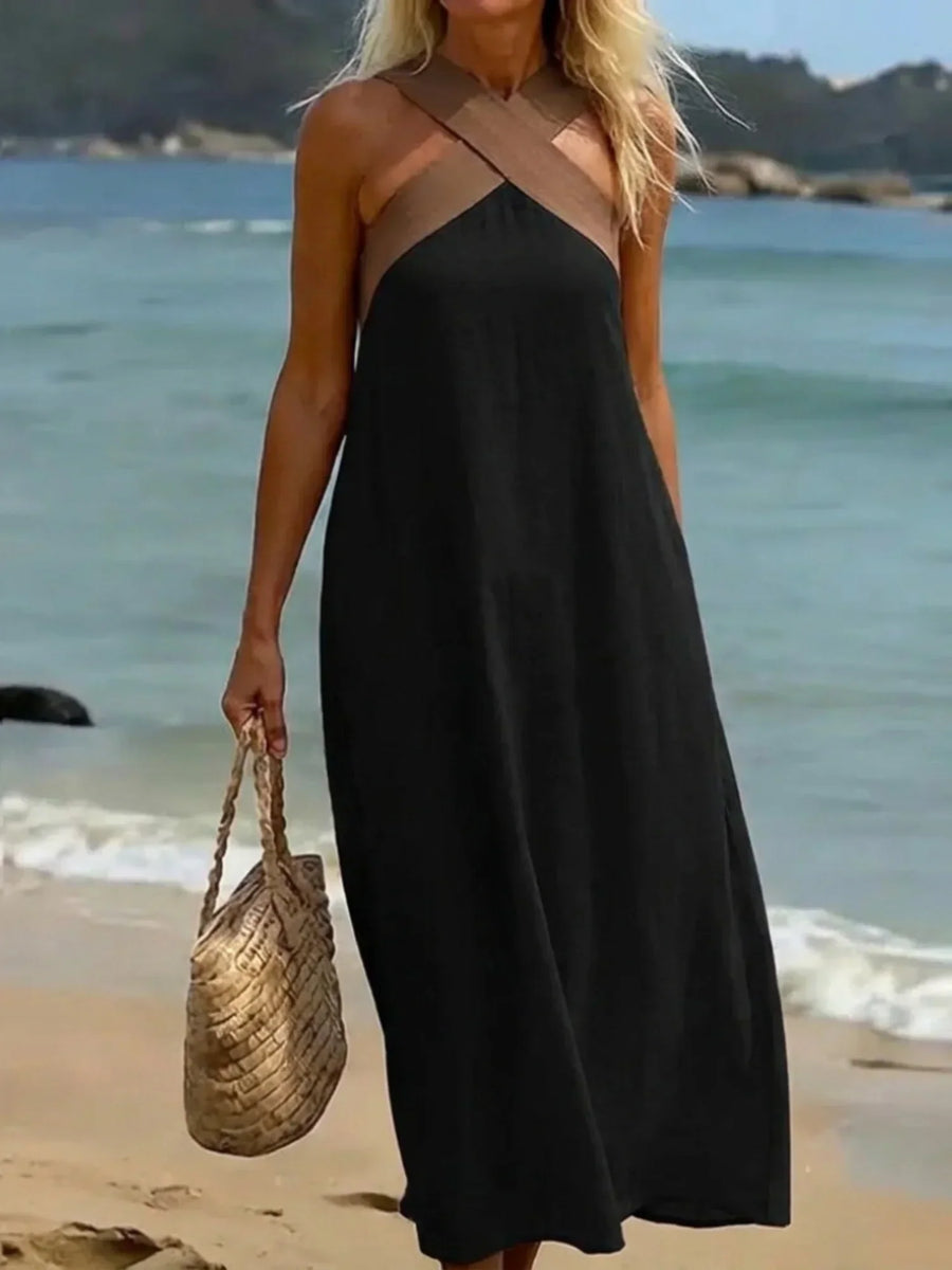 QUIRINE | WRAP-FRONT MAXI DRESS
